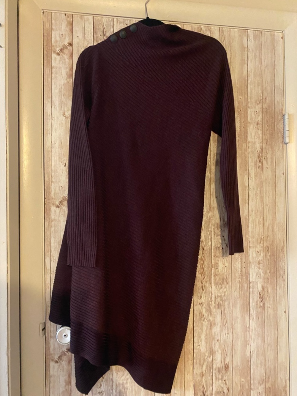 Rag & Bone NWT port Reanna dress Asymmetric Ribbed Sweater Dress small purple
